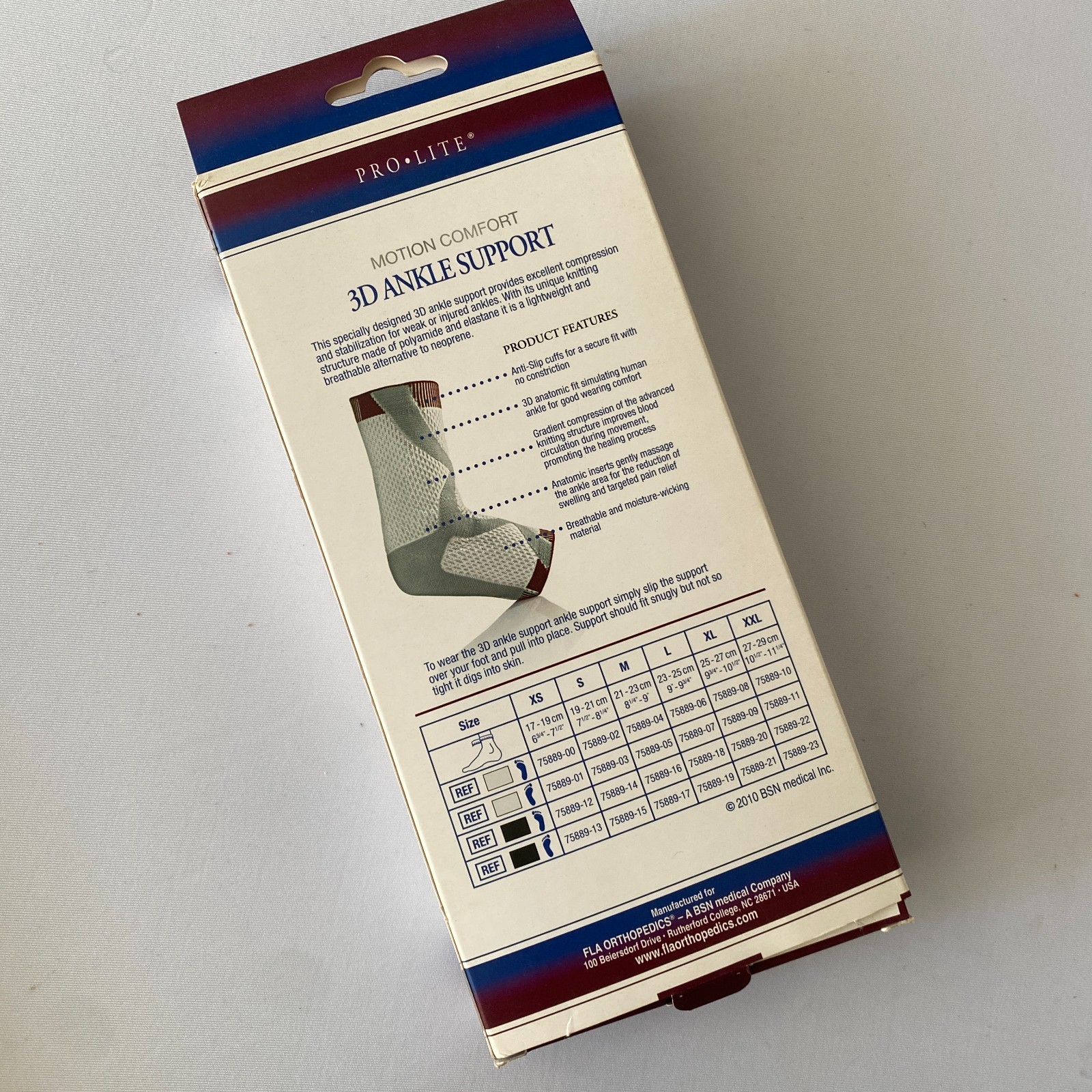New FLA Orthopedics 3D Ankle Support Motion Comfort Large Left
