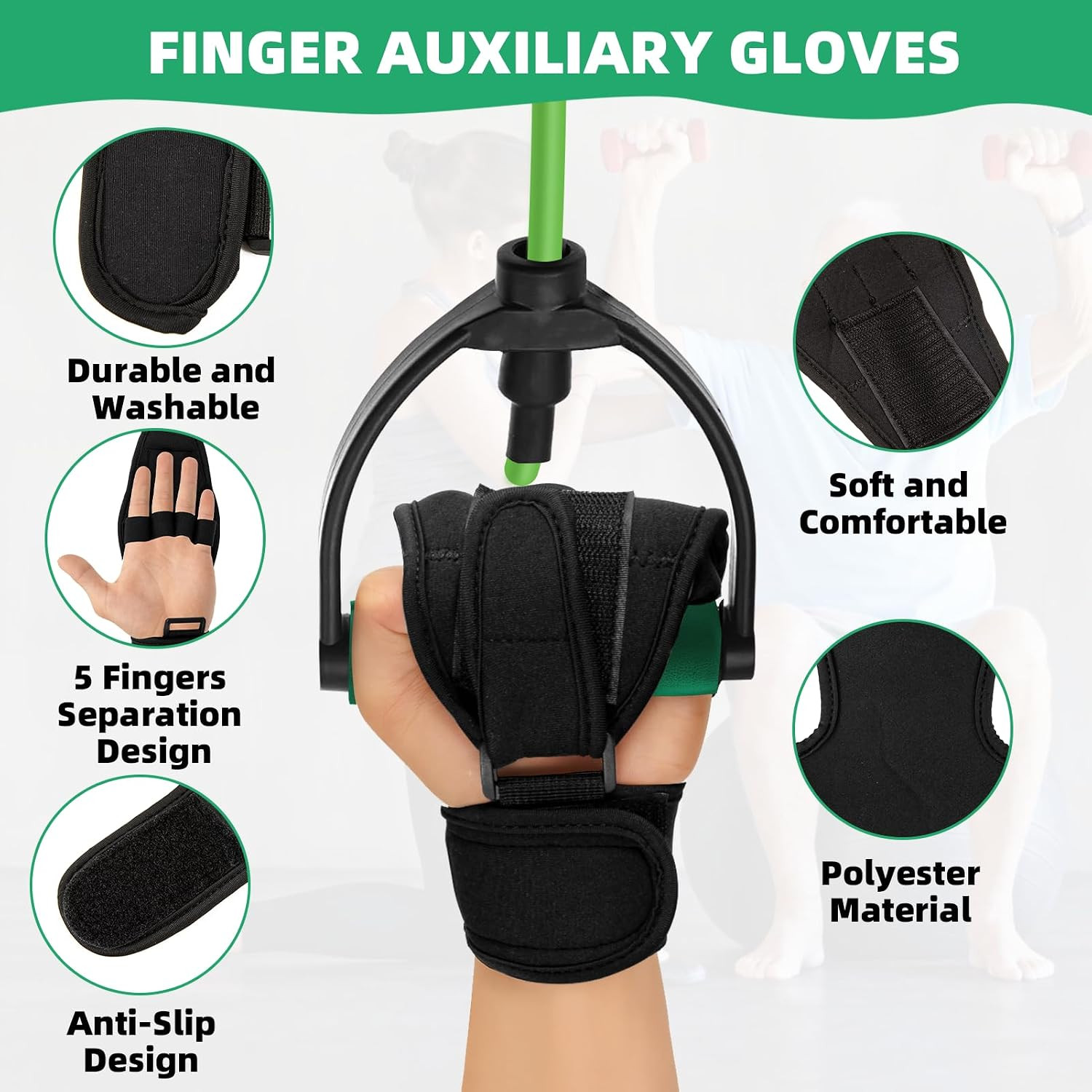 Stroke Hand Rehabilitation Glove, Finger Splint for Anti-Spasticity Training to