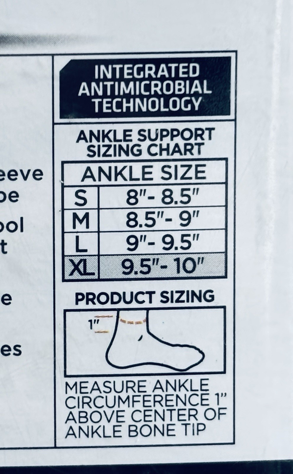 Shock Doctor Ankle Sleeve Compression Support Wrap XL 9.5-10″ Black NEW