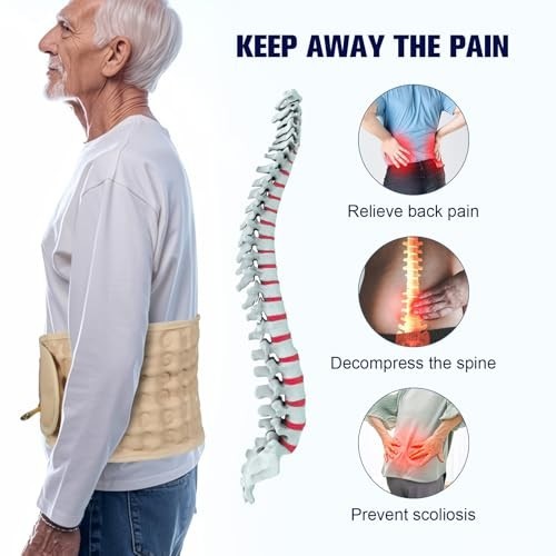 Electric Inflatable Back Decompression Belt – Lumbar Support for Pain Relief, Fi