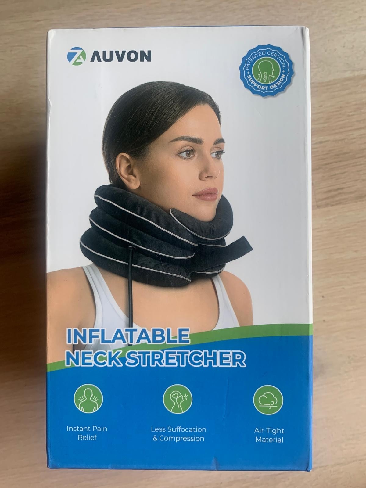 Auvon Inflatable Neck Stretcher For Cervical Traction 3 Layer Black