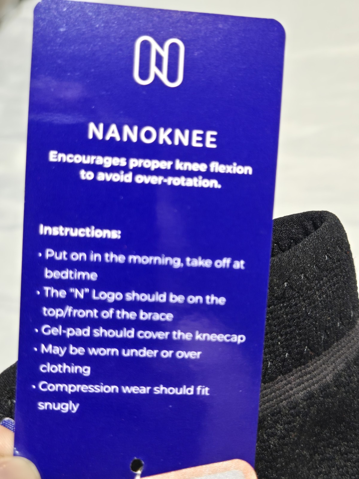 Nano Knee Brace Nanosocks Black Compression Sleeve Stretch NWT