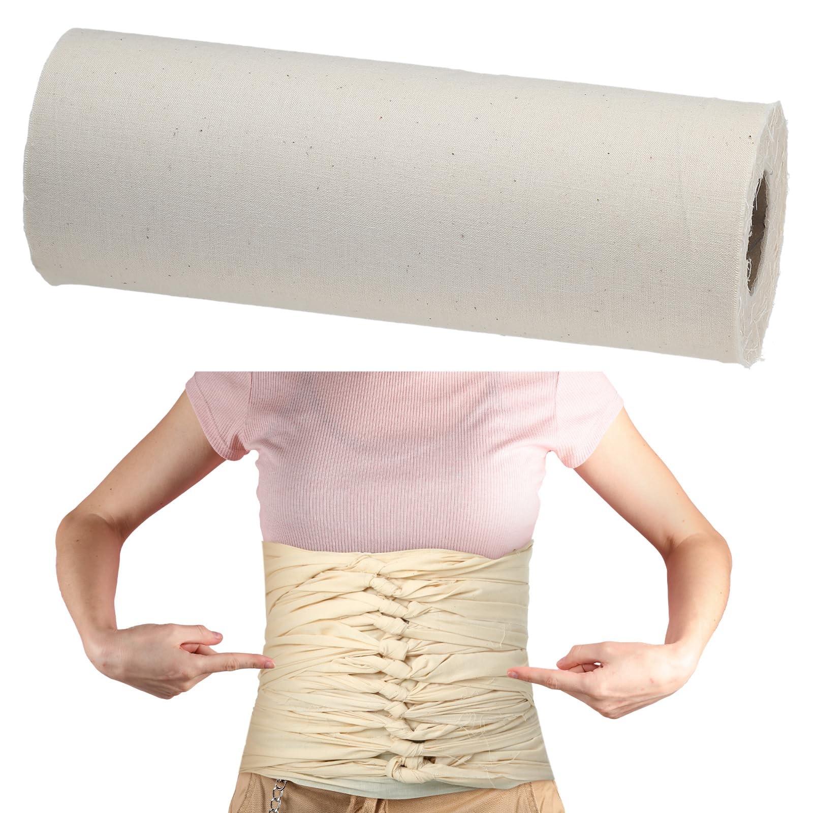 Hahafelt Bengkung Postpartum Belly 17 yards long and 9 inches wide, white