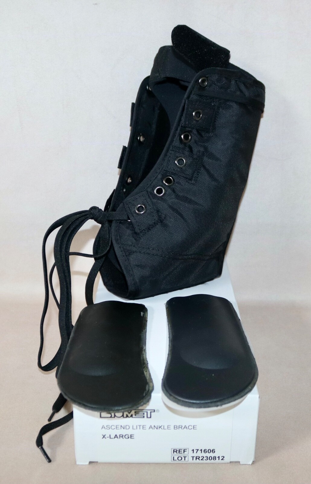 Biomet Ascend Lite Lace Up Ankle Brace ~ Adult X-Large ~ Black #171606 NEW