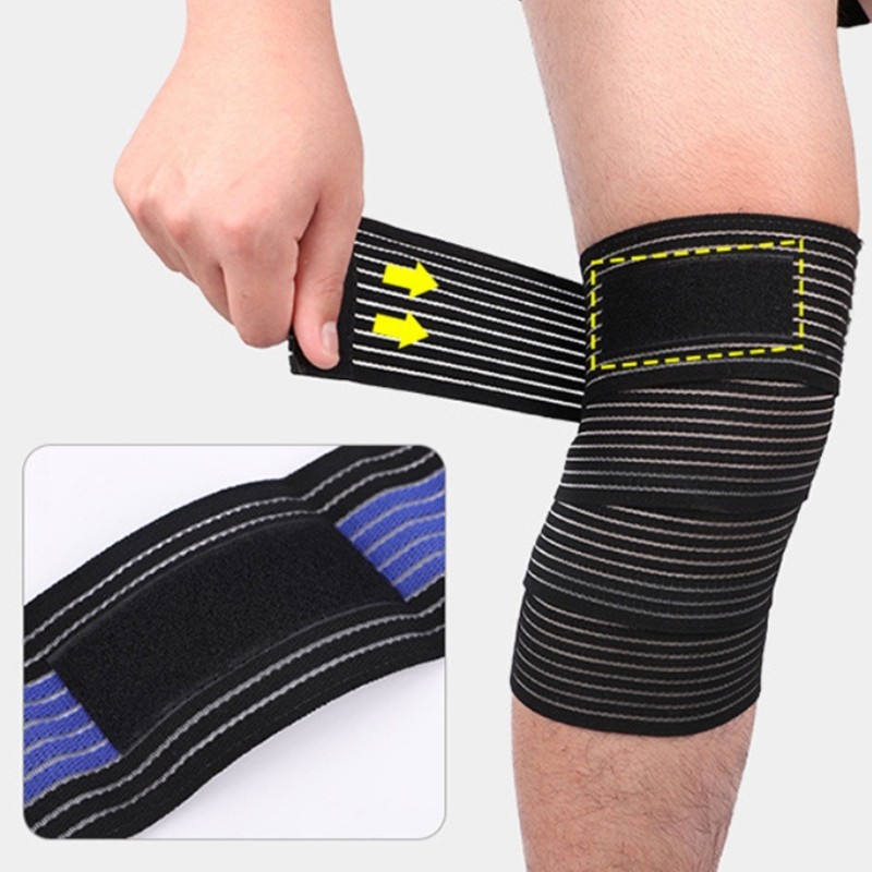 Stretchy Knee Support Strap 180X8cm Elastic Nylon Spandex Bandage For Running