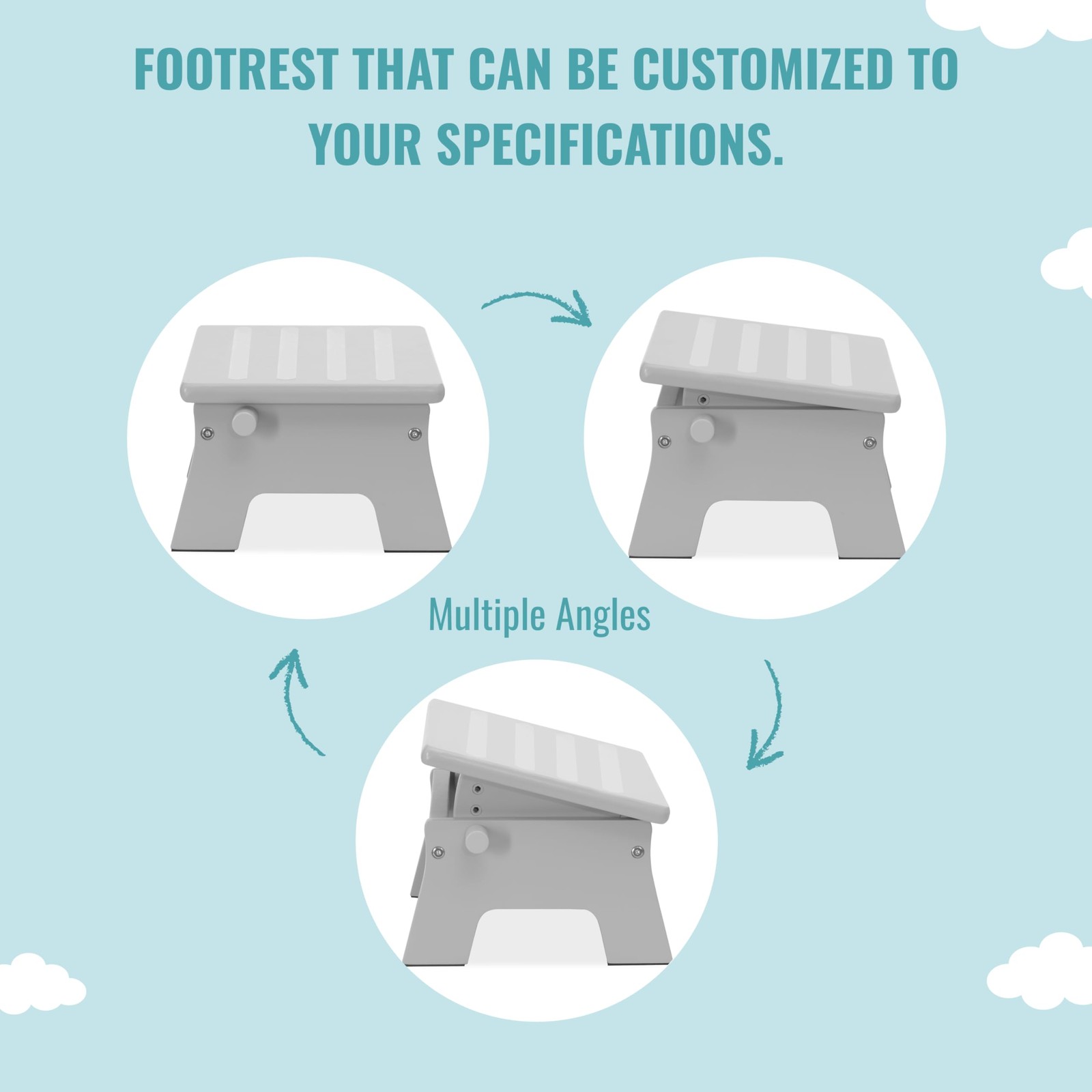 Adjustable Nursing Footrest Dream On Me Medium Pebble Grey For Comfort