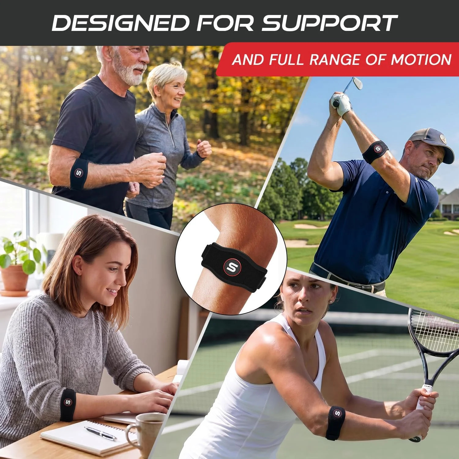 Sleeve Stars Tennis Elbow Brace for Men & Women, Elbow Brace for Tendonitis, Ten