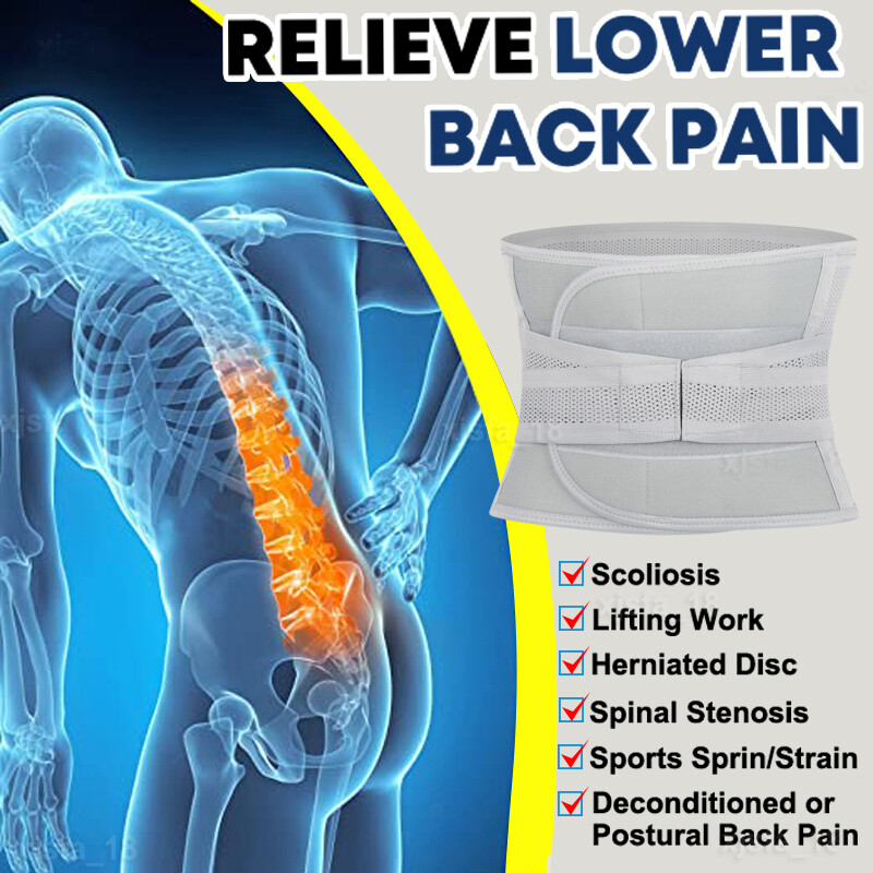 Adjustable Lumbar Support Lower Waist Back Belt Brace Pain Relief For Men &Women
