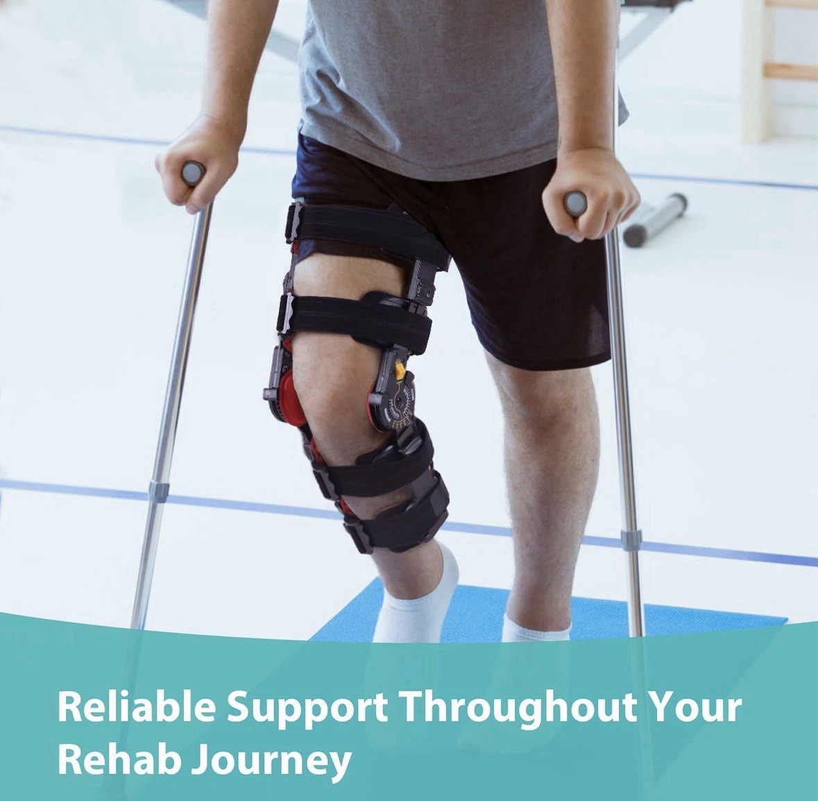 ROM Hinged Knee Brace, Adjustable Post-Op Support for ACL/MCL/PCL Injuries