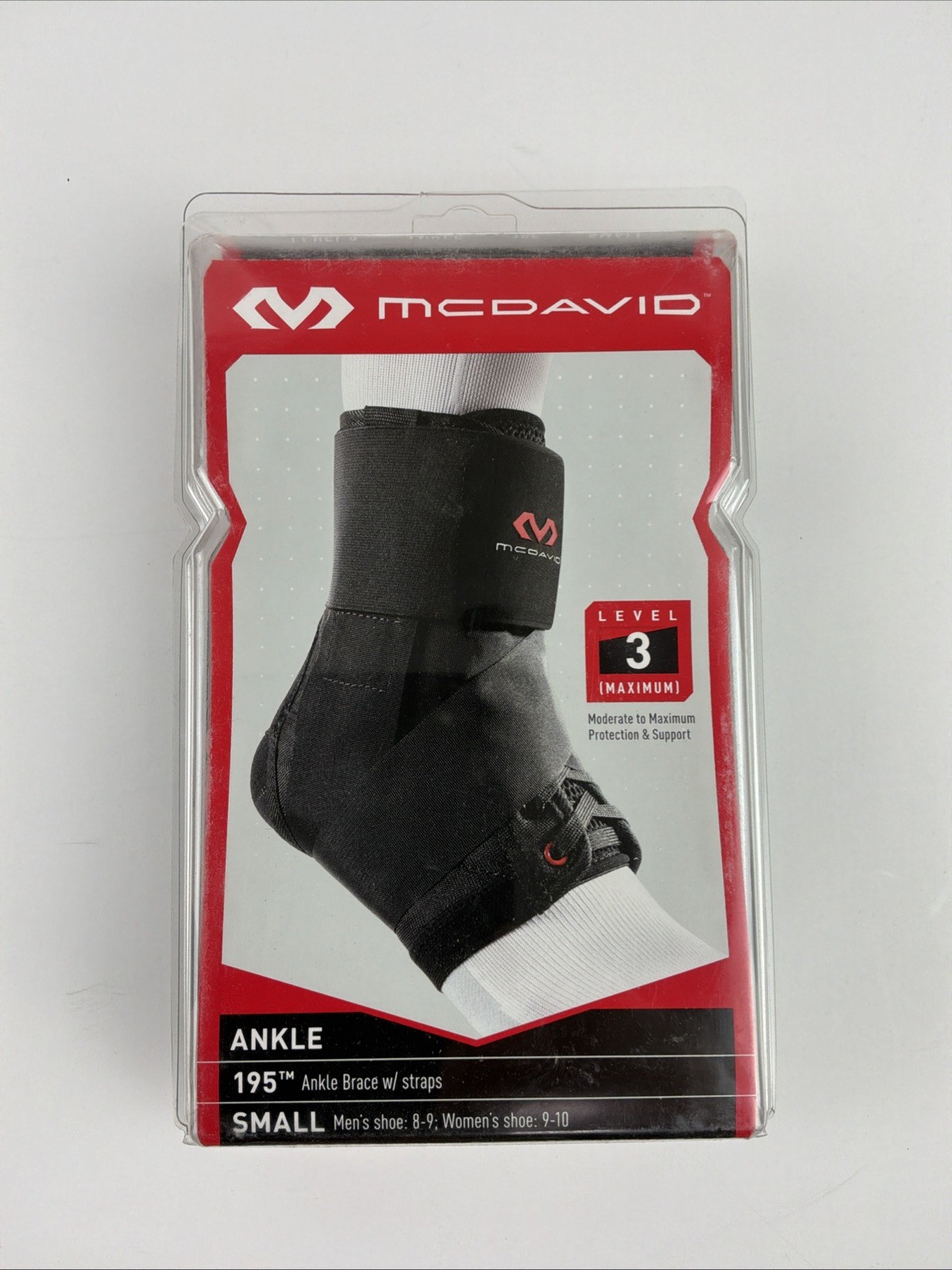 McDavid 195 Ankle Brace W/straps Level 3 Maximum Size S Women 9-10 Mens 8-9