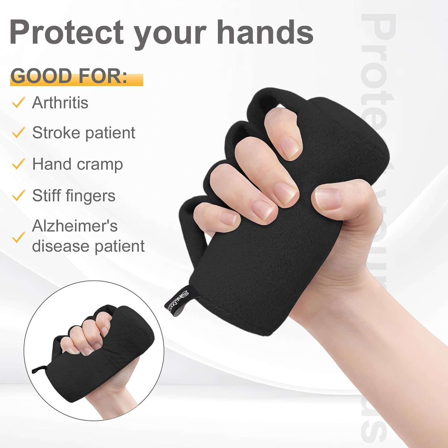 Hand Contracture Cushion,Soft Palm Protector Prevent Clenching at Night,Finger S