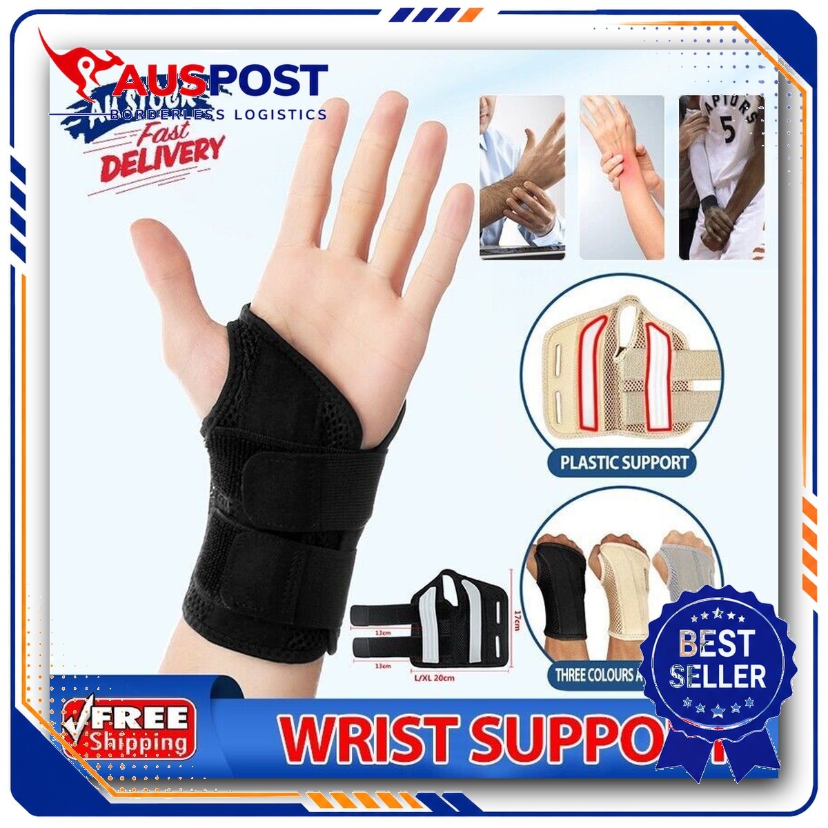 Carpal Tunnel Wrist Brace Night Sleep Support Splint for Men & Women – Pain