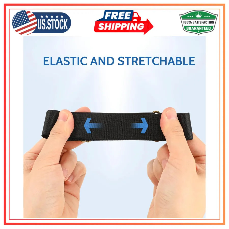 Elastic Adjustable Shirt Sleeve Garters Arm Bands Anti Slip Black 1 Pair