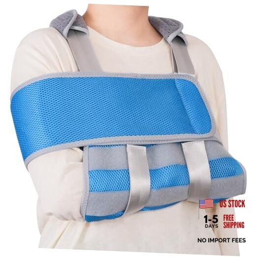 Arm Sling Shoulder Immobilizer for Women and Men – Breathable & Blue