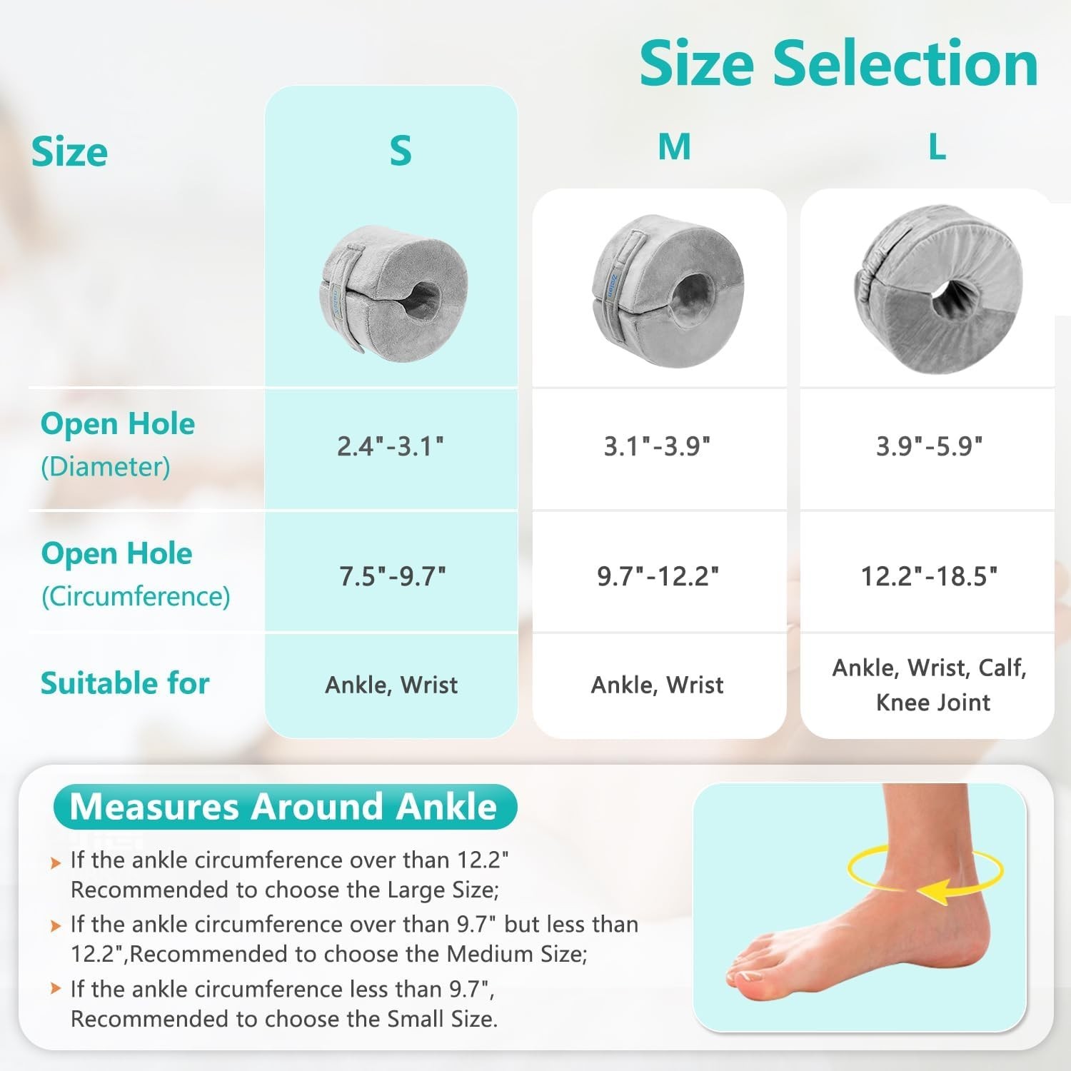 Foot Elevation Pillow Ankle Heel Elevator Wedge Foot Support Pillow Medical A…
