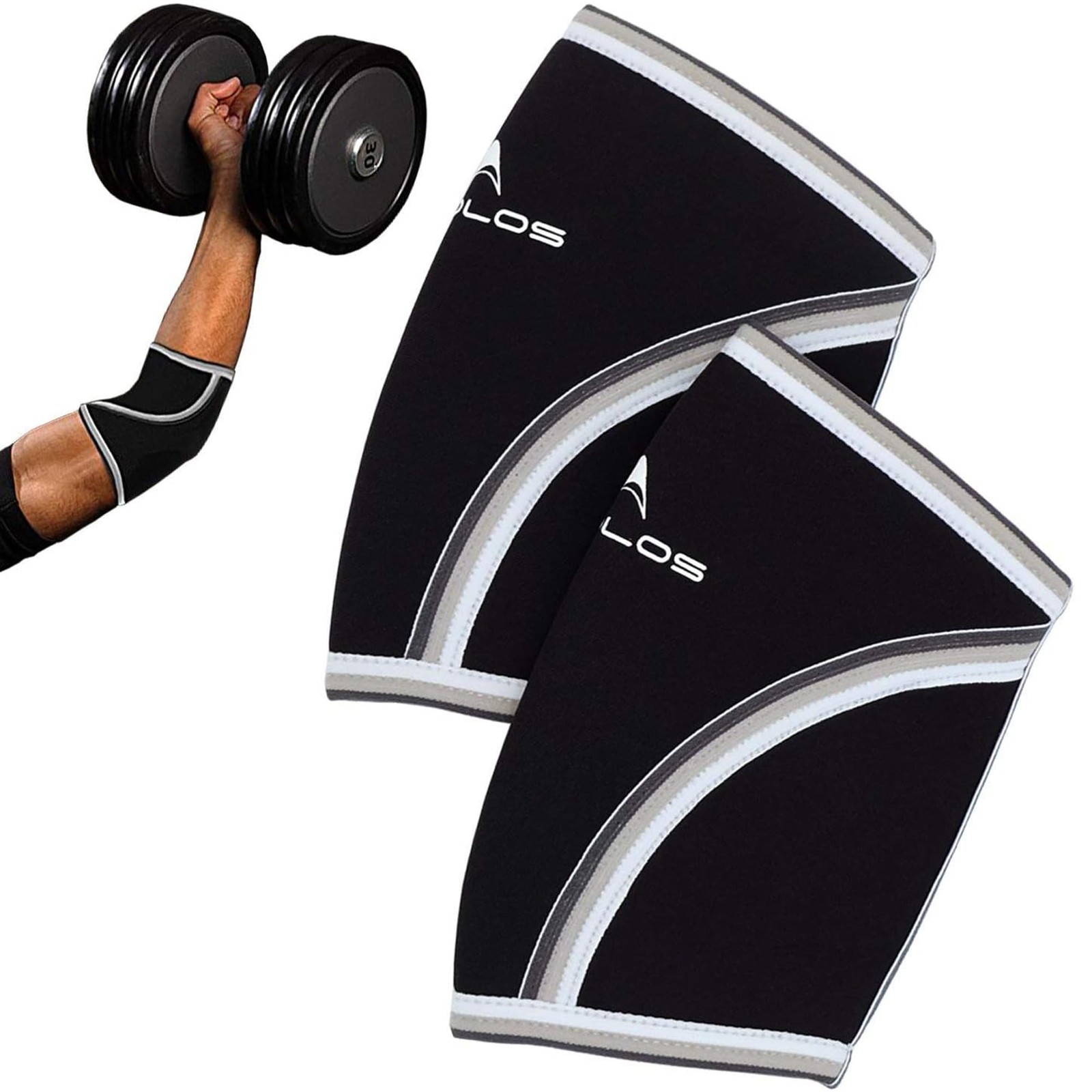 Compression Elbow Sleeves(Pair), 5mm Neoprene Elbow Barces for Weightlifting Pow