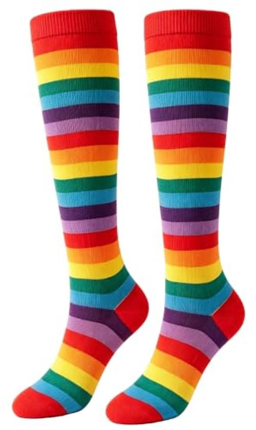 Knee High Socks for Women Men Multicolor