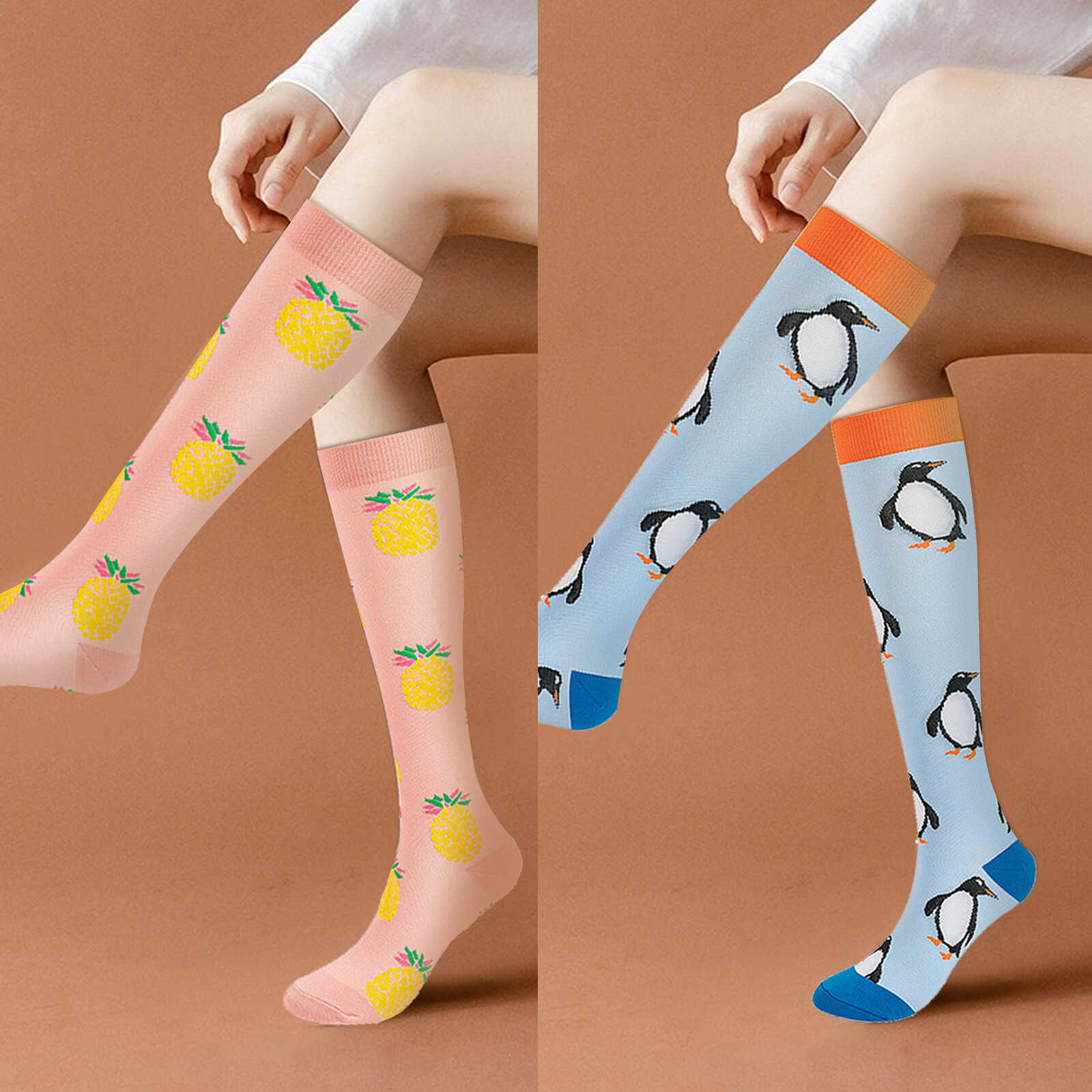 5 Pairs Compression Socks Graduated Support Calf Stockings Womens 20-30 mmHg S/M