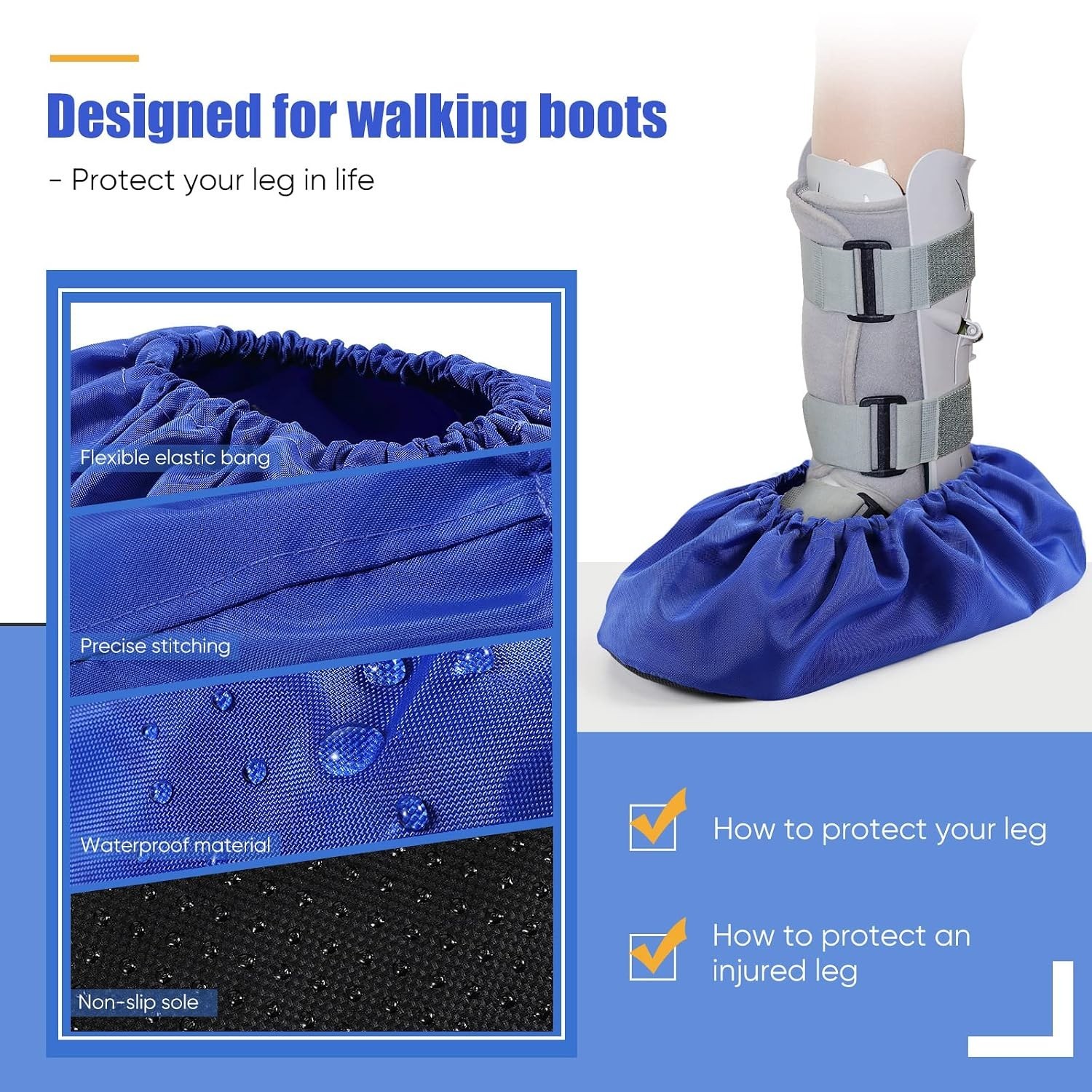 Large Reusable Waterproof Boot Covers – 12 Pairs, Perfect for Every Occasion