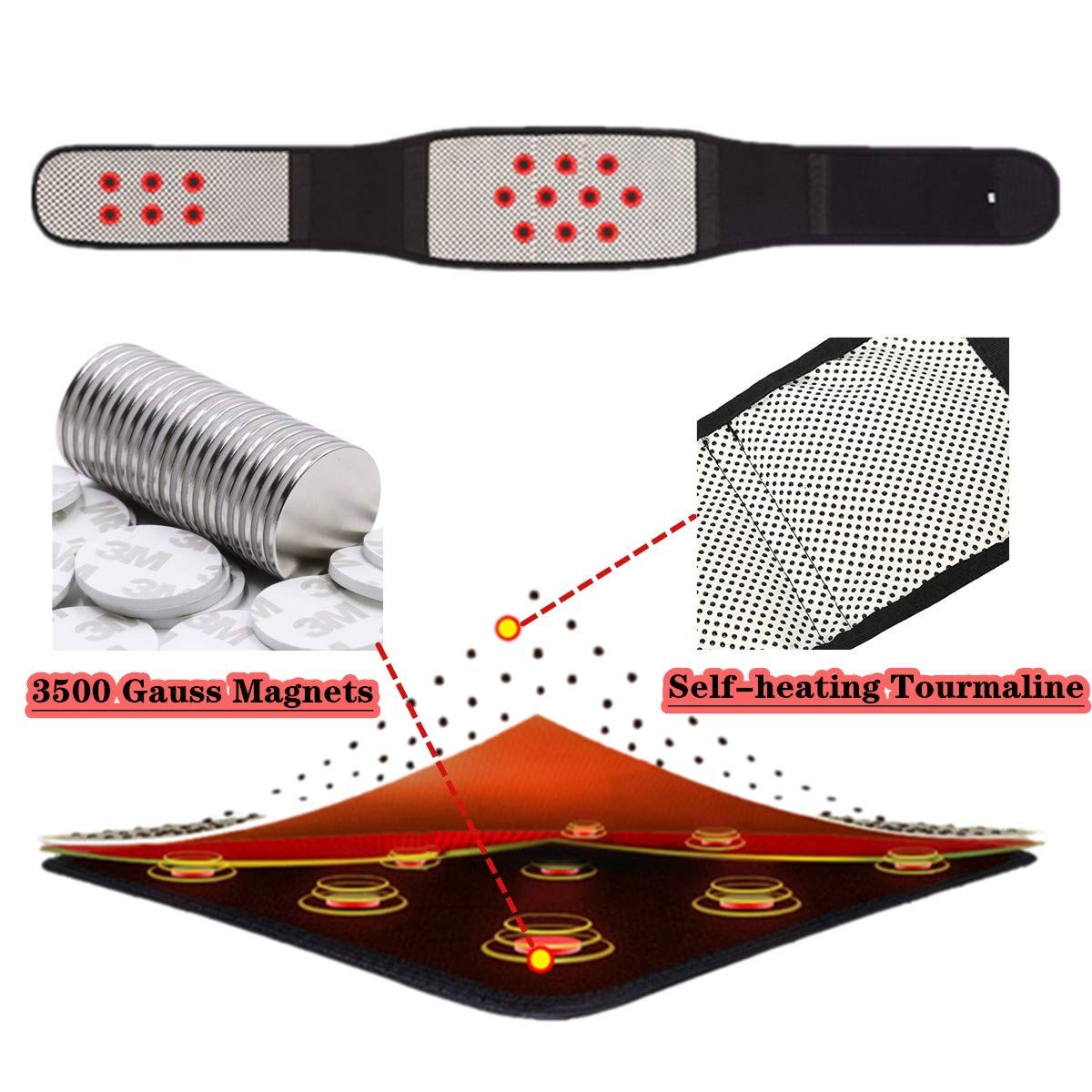 Thermal Magnetic Back Brace – Adjustable Self-Heating Support for Men & Women