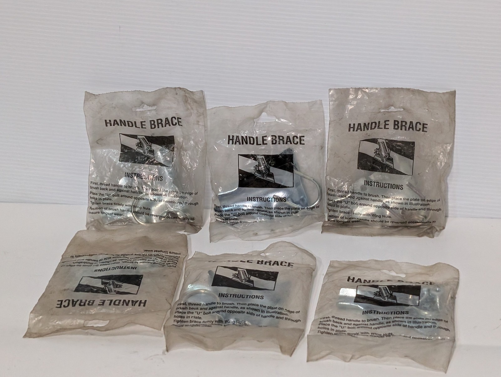 Lot of Industrial Handle Brace Metal Broom Bracket U-Bolt Assembly Kits