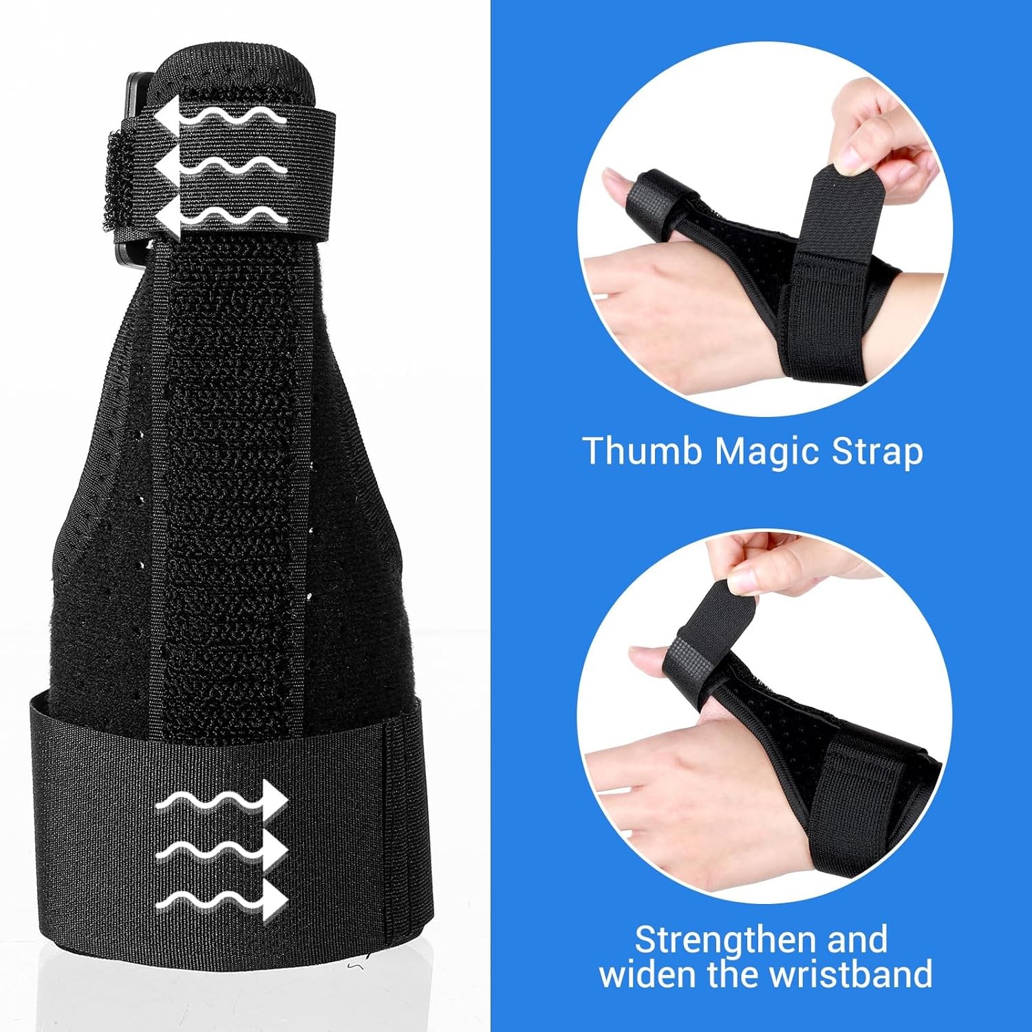 Adjustable Thumb Spica Splint Brace for Arthritis Tendonitis Sprains Pain Relief