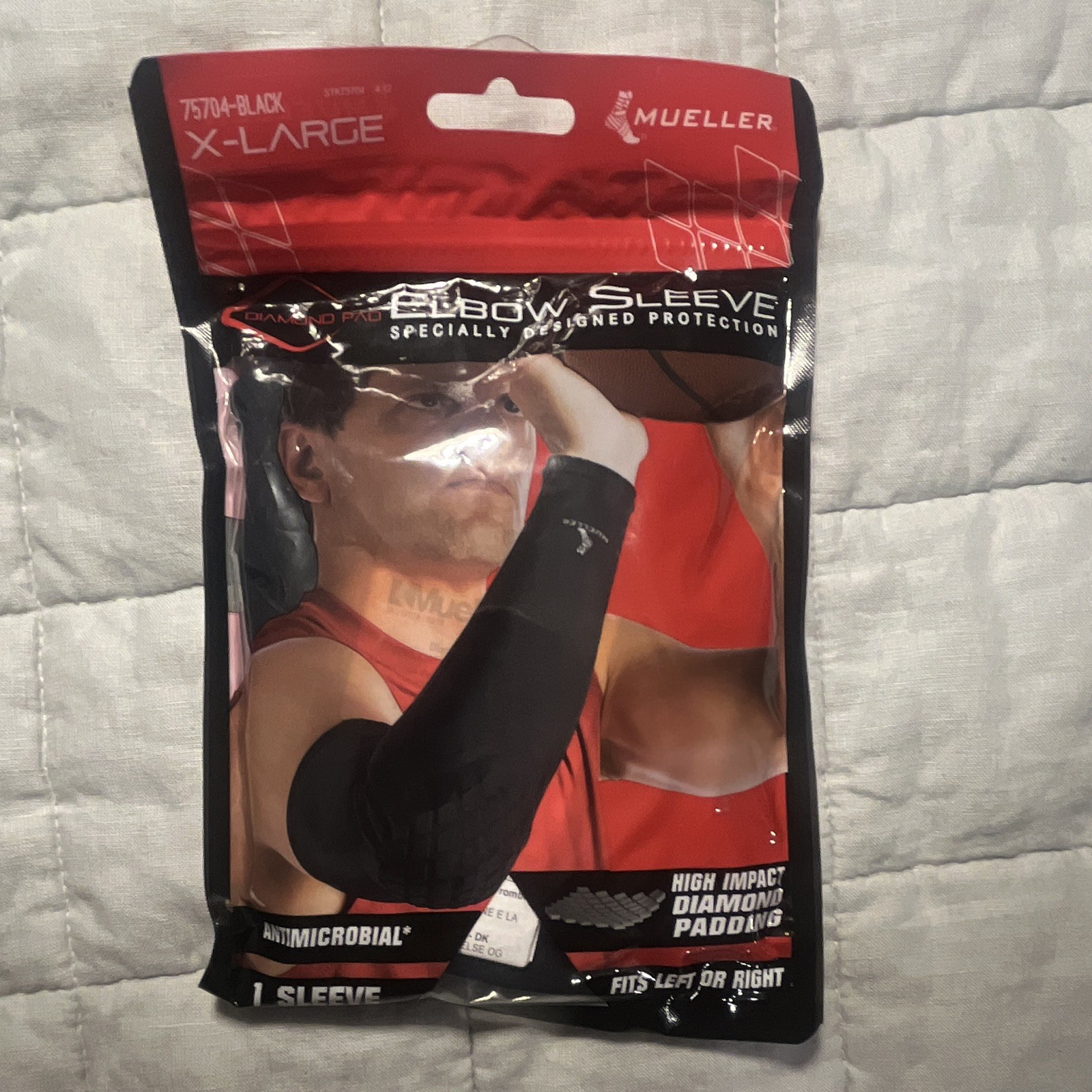 Mueller Elbow Compression Sleeve Antimicrobial Fits L/R XL Black 75704-BLACK