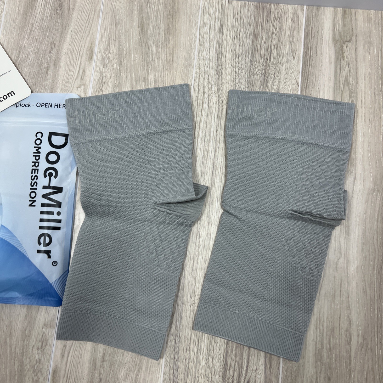 Doc Miller Ankle Compression Sleeves 1 Pair Gray (Large) – Free Shipping