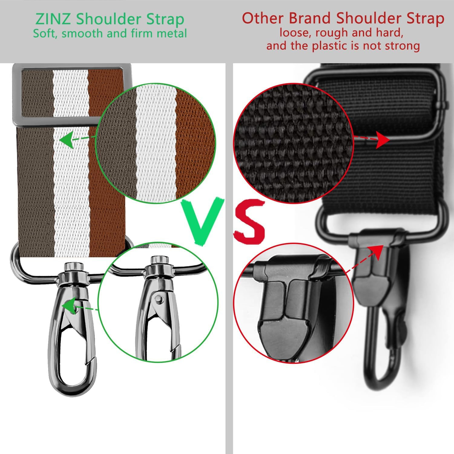 79 inch Shoulder Strap, Extra-thick Fixed Cushion Pad and Dual Clasps Universal