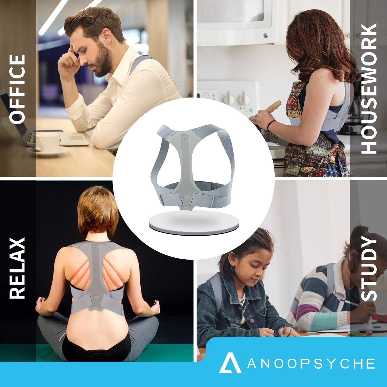 Emoly Posture Corrector for Men & Women – Adjustable Shoulder Posture Brace – Ad