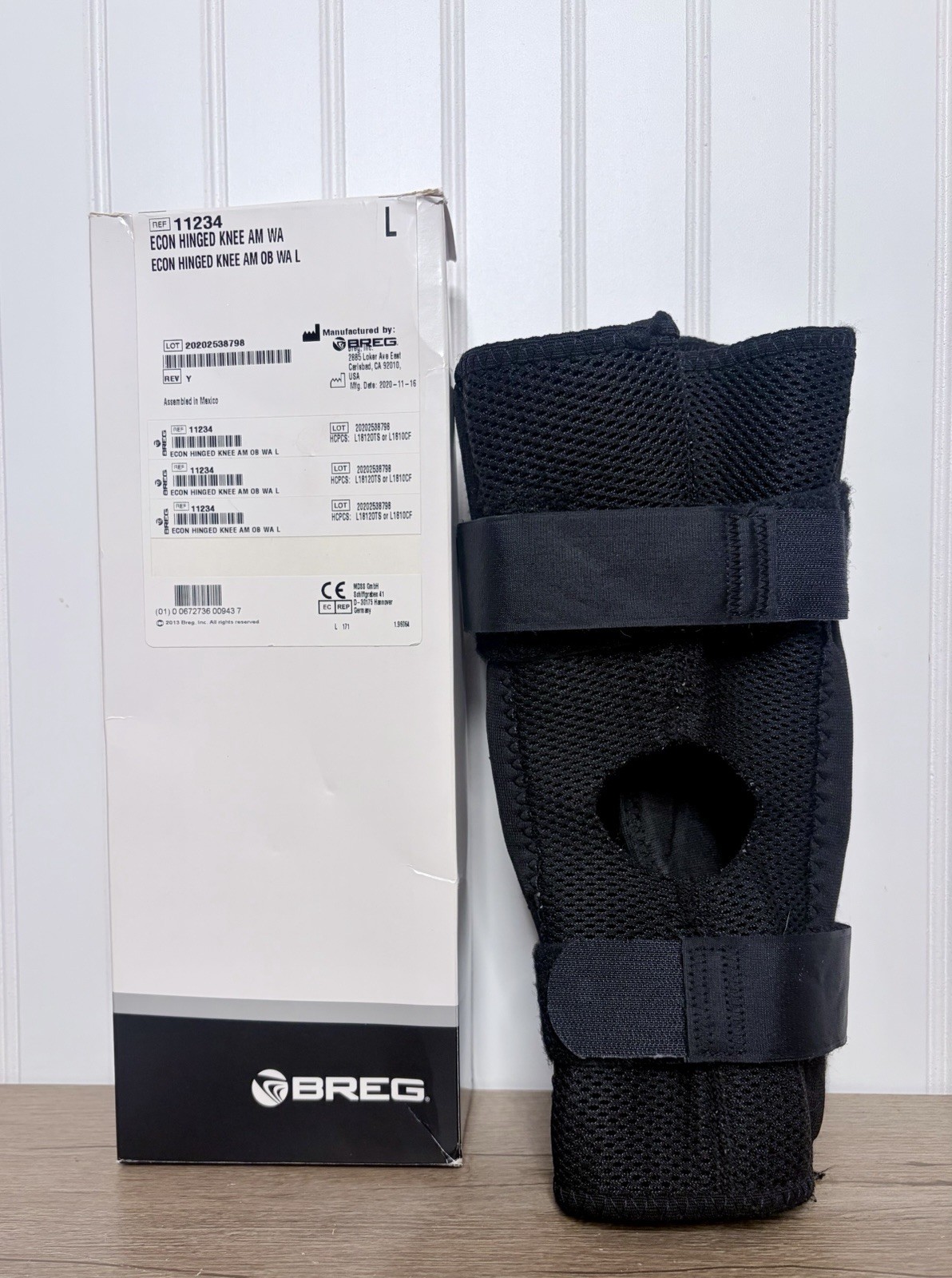 BREG 11234 Econ Hinged Knee AM OB WA Brace Size L Black Used With Box See Pics