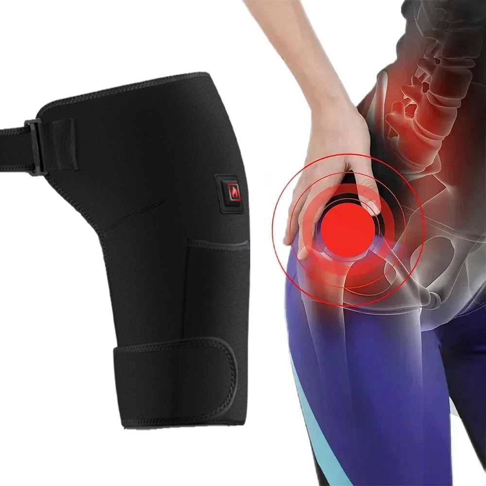 Electric 660nm Red Light Hip Thigh Heating Wrap Brace 3 Heat Levels Pain Relief