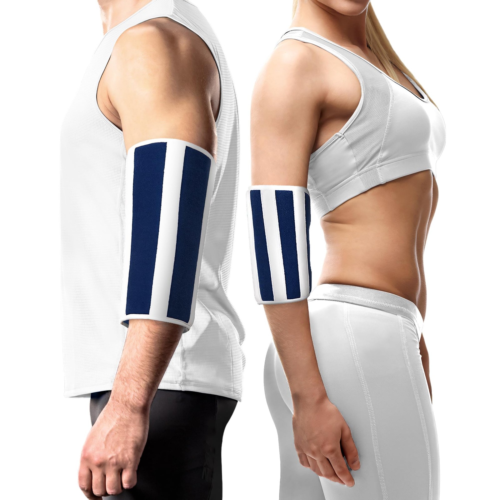 BraceAbility Elbow Stabilizer Brace | Immobilizer Splint & Large, Blue
