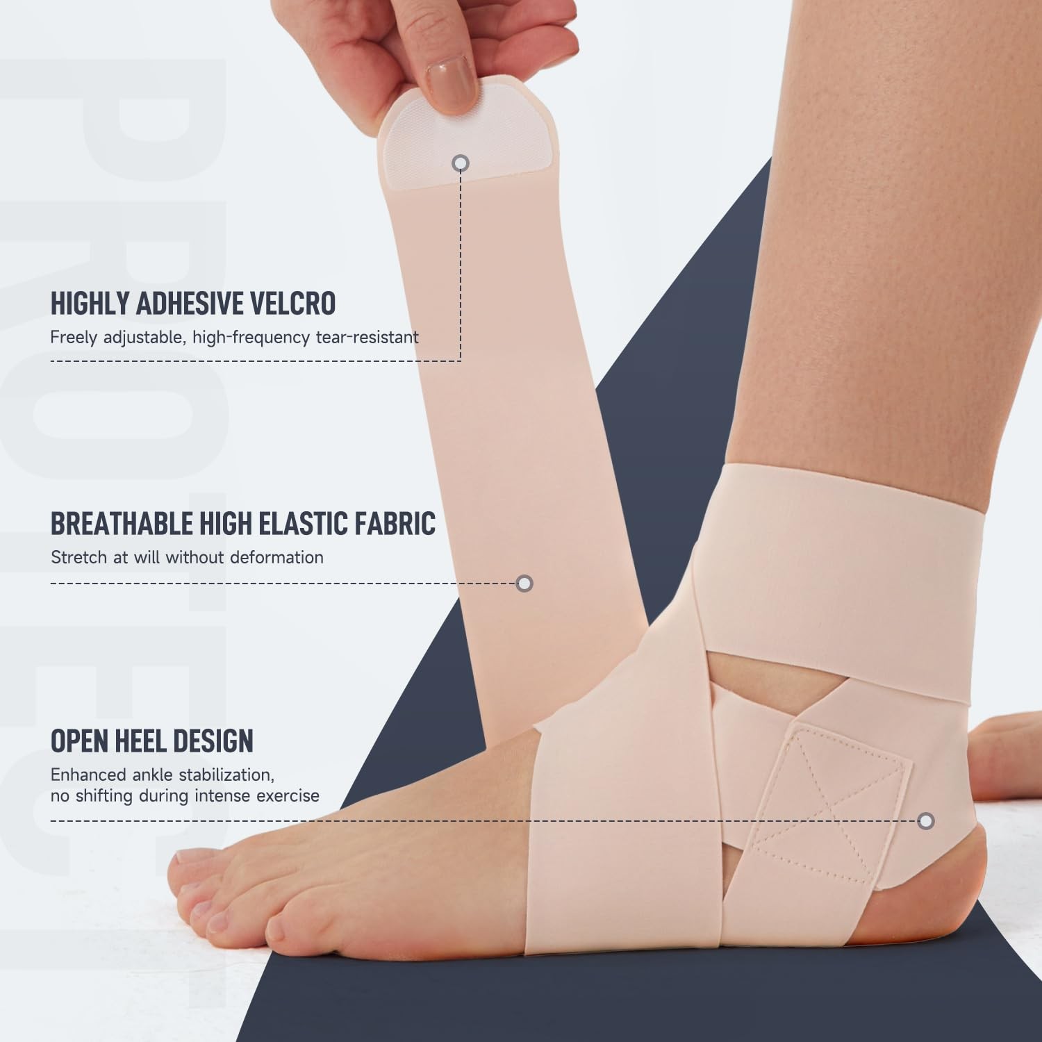 Ultra Thin Ankle Wraps Brace for Men ＆ Women, 2 Pack, Misty Rose