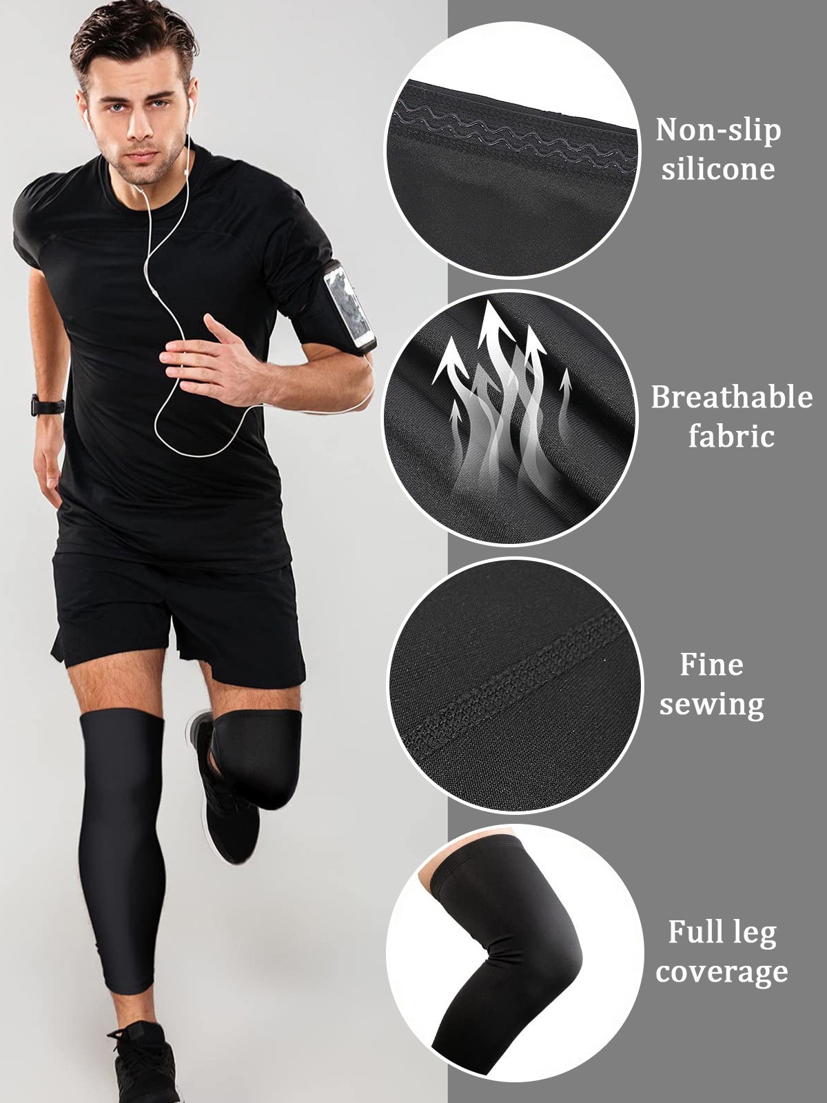 Compression Sleeve Socks Calf Support Leg Brace Thigh High Pain Relief Women Men