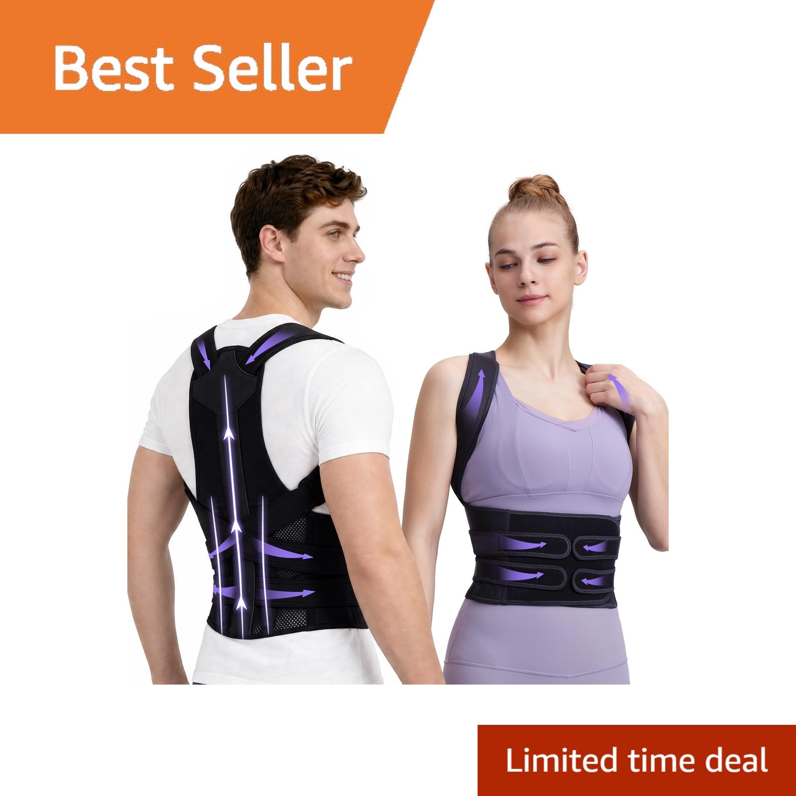 pluclike Posture Corrector Black Large