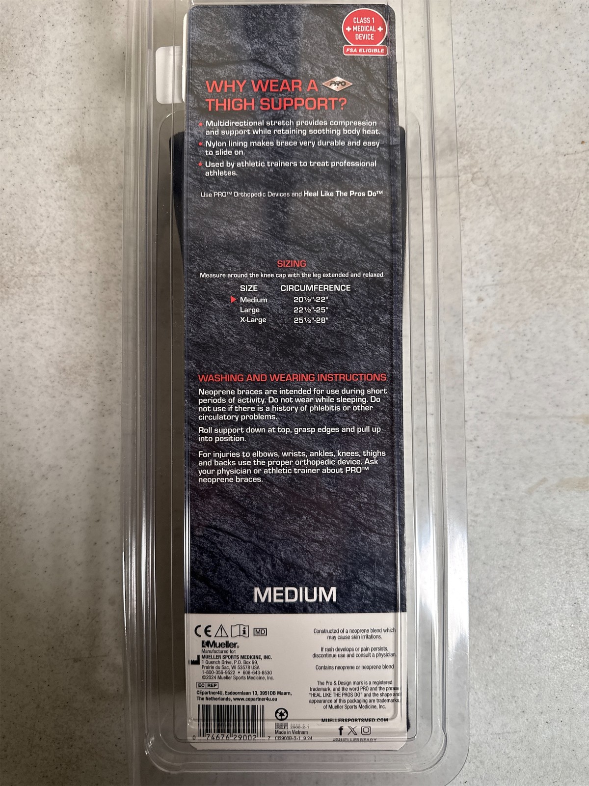 Pro Neoprene Thigh Support – Medium Size for Athletic Recovery & Comfort
