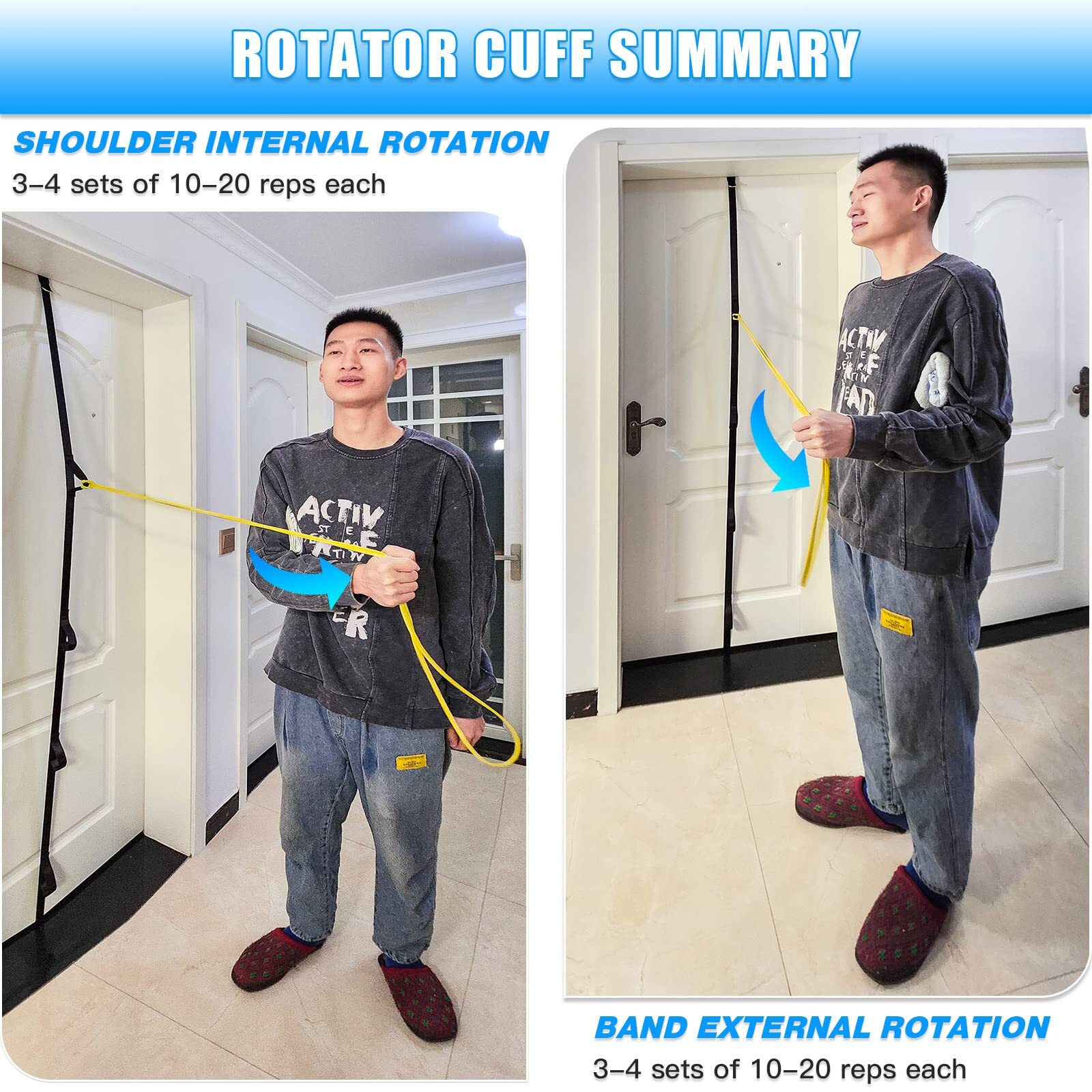 Shoulder Rehab Pulley System with Foam Handles│Arm Pulley with Muti-Anchor Do…