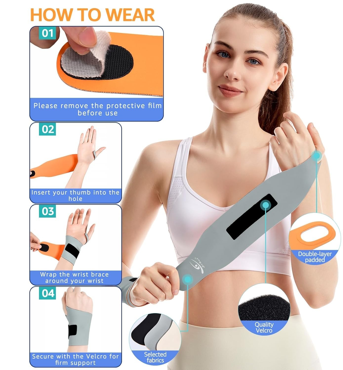 Compression Wrist Straps – One Size, Supportive Brace for Workouts & Daily Use