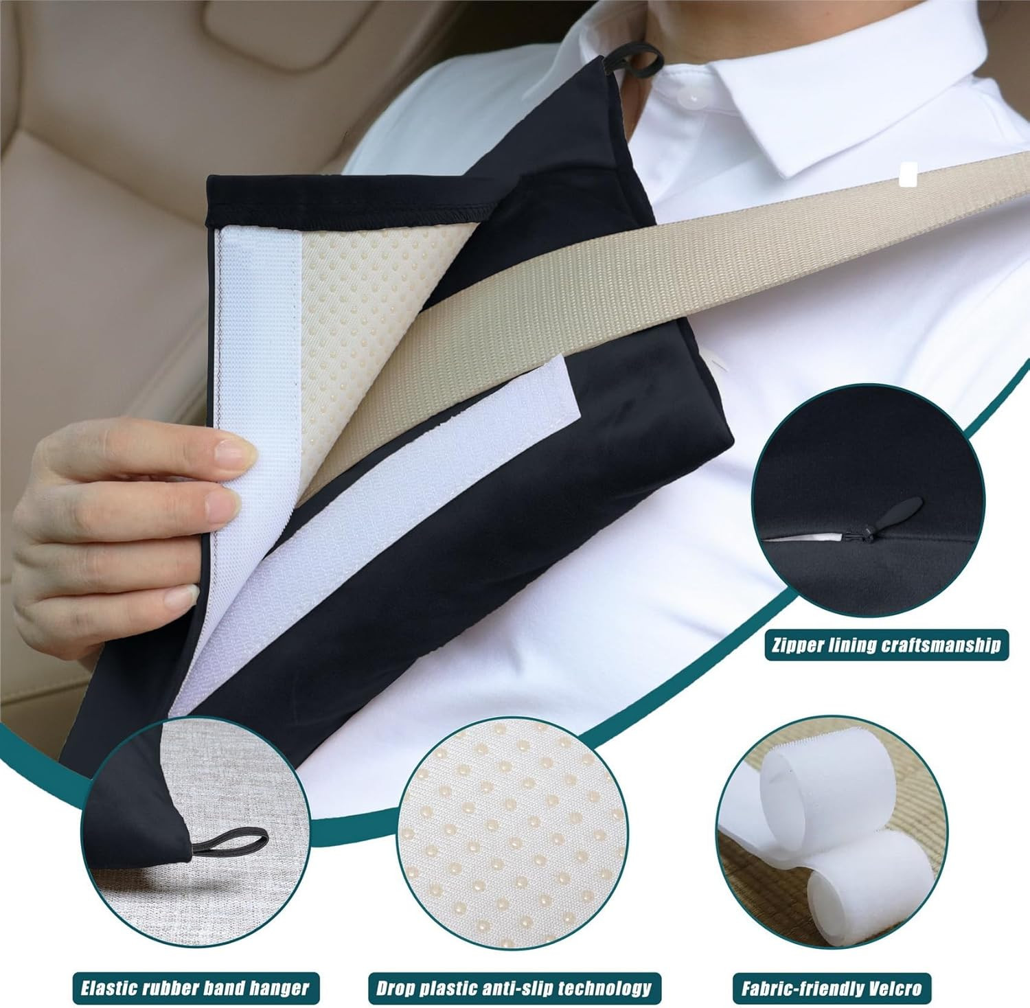 Super Soft Seatbelt Pillow, Seat Belt Pillow for Mastectomy Post-Surgery, Seat B