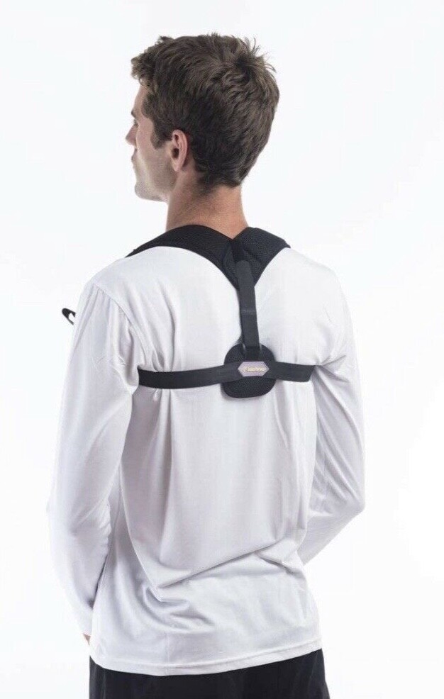 Beneforma Black Neoprene Back Brace Posture Corrector Anti Slouch With Carry Bag