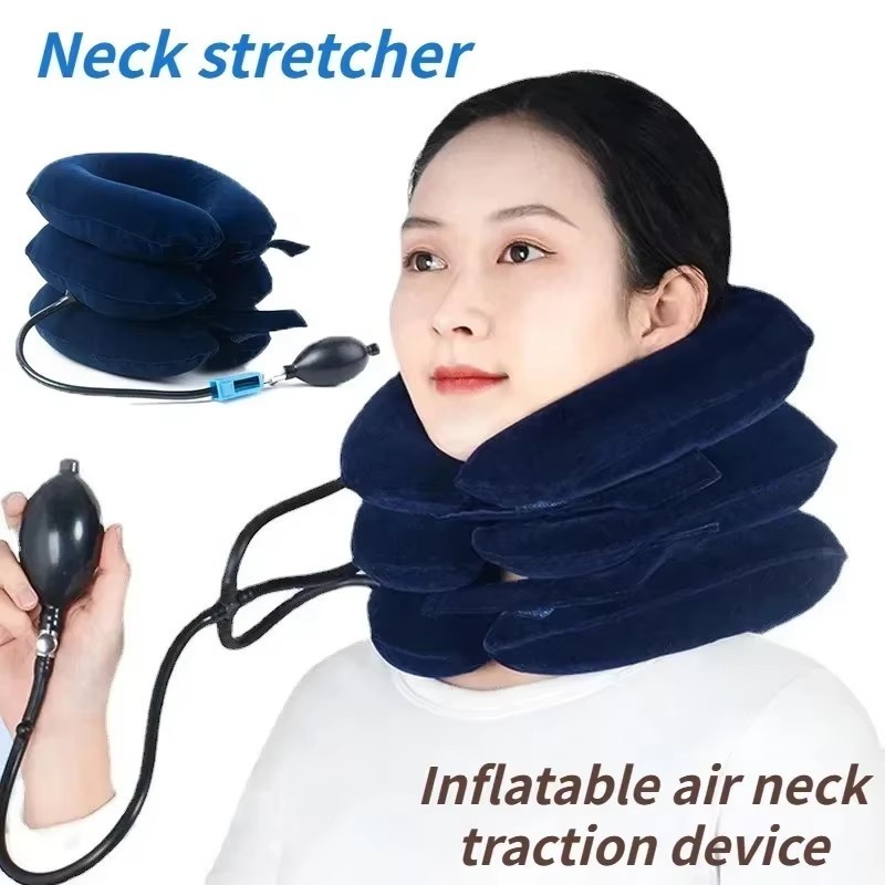 Inflatable Neck Stretcher Support Air Cervical Traction Device 3 Tube Brace