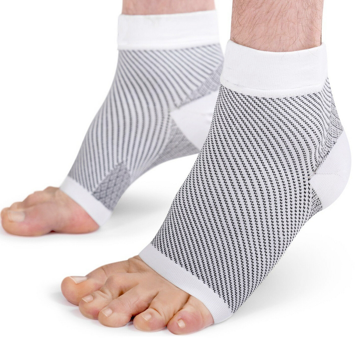2 Pairs, XL Size, Compression Socks Foot Sleeves for Sport Arthritis Pain Relief