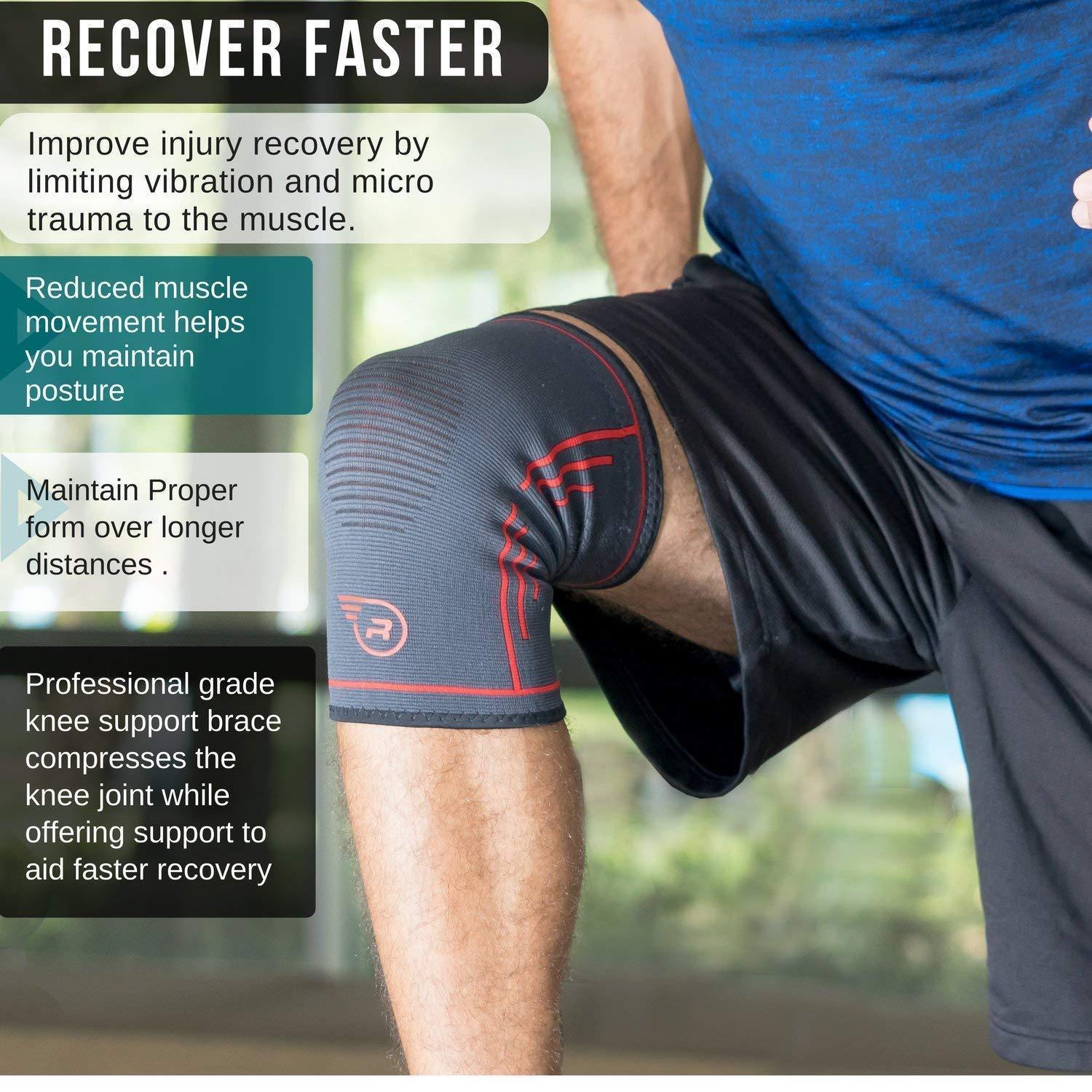 Knee Sleeve Single Wrap Compression Sleeve Stabilizer by Run Forever Sports