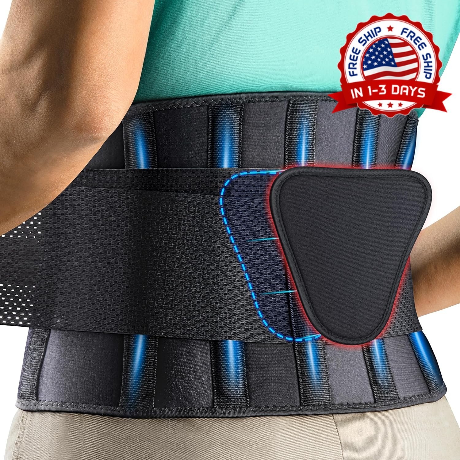 Faja lumbar con tirantes, Cinturón de soporte lumbar para hombres y mujeres