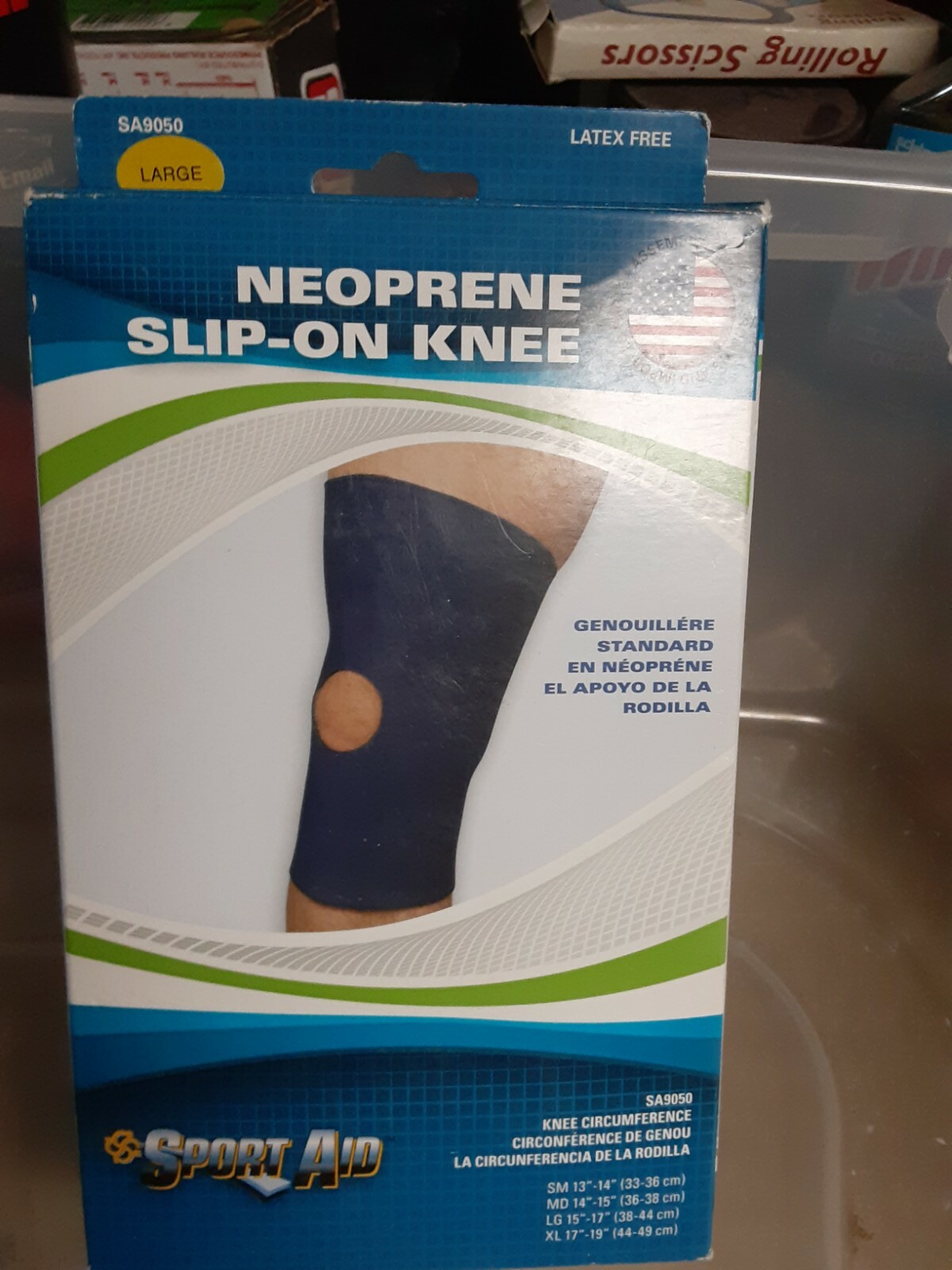 Sportaid Neoprene Slip-On Knee Brace, Open Patella (SA9050), LGE