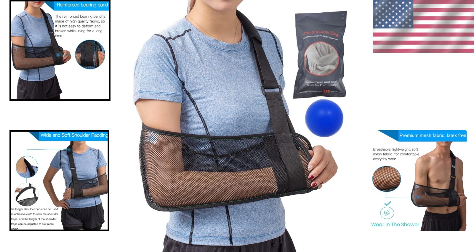 Breathable Mesh Arm Sling – Adjustable Shoulder Immobilizer for Injury Recovery
