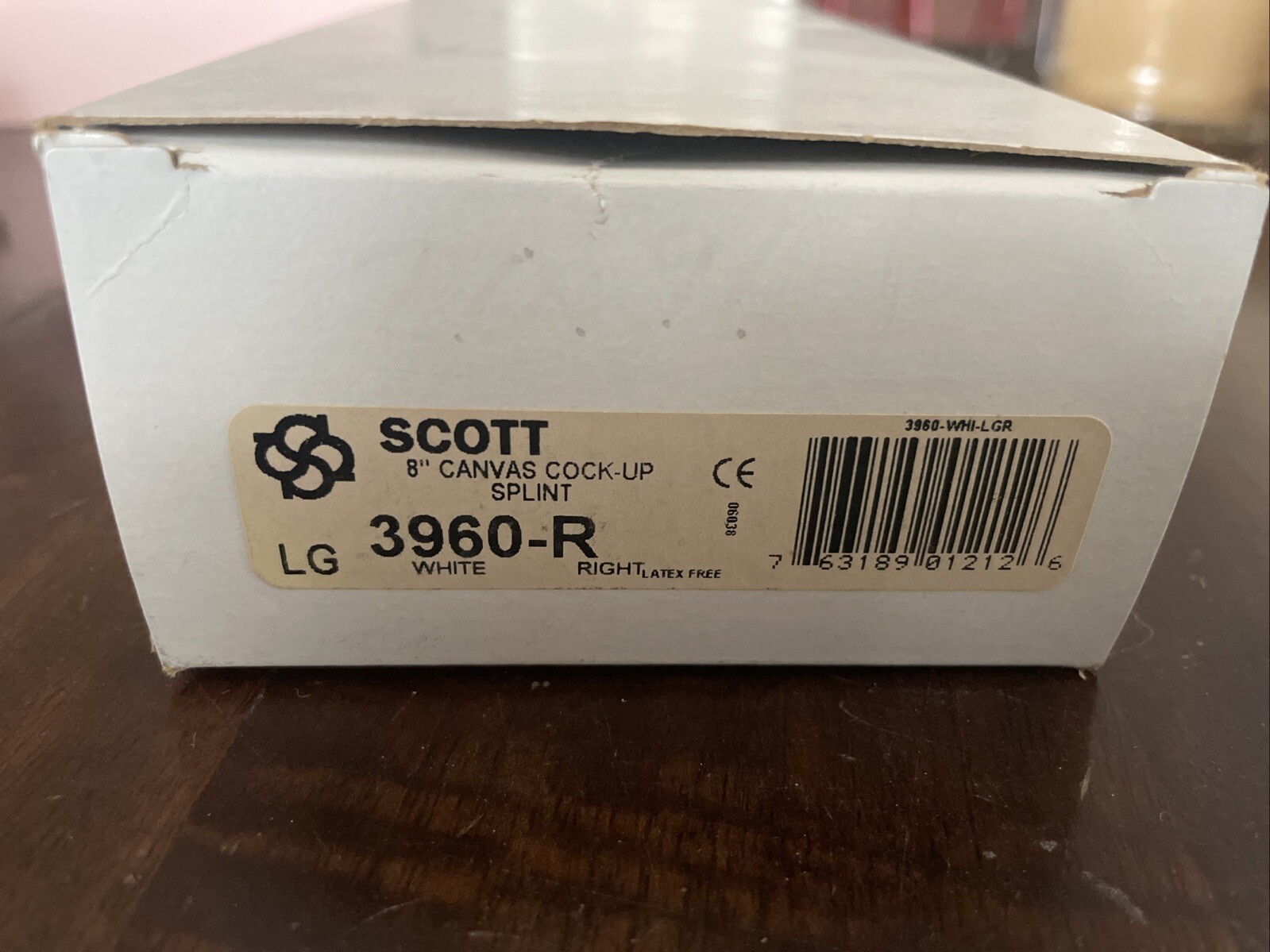 Scott 8” Canvas Cock-Up Splint 3960-R Large Right Wrist NEW