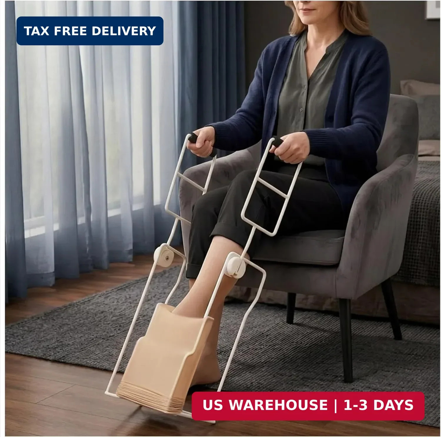 Wide Compression Sock Aid for Swollen Legs, Bariatric Stocking Donner Device for
