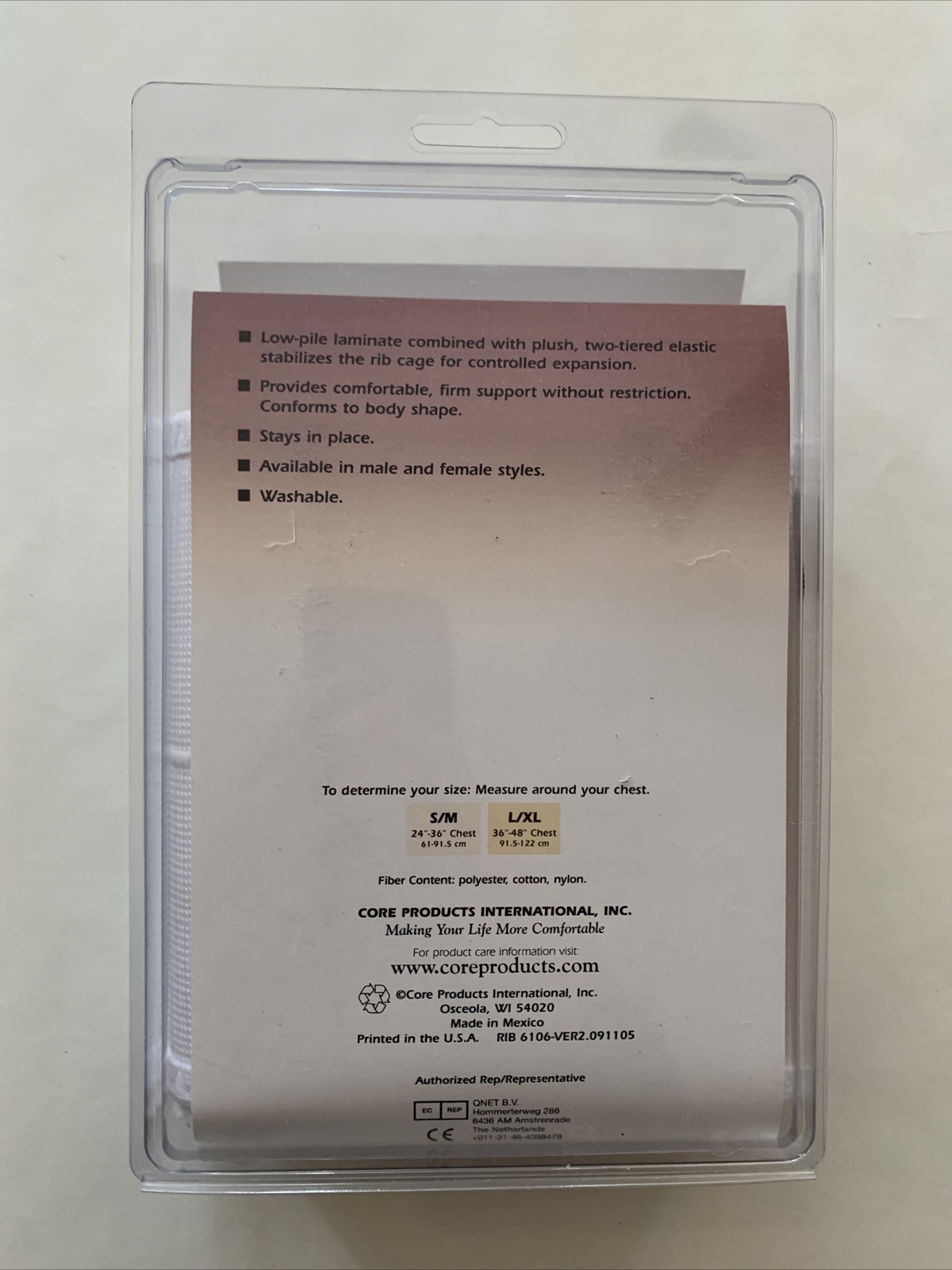 Core Products International Male Rib Belt Size Large/Extra Large New
